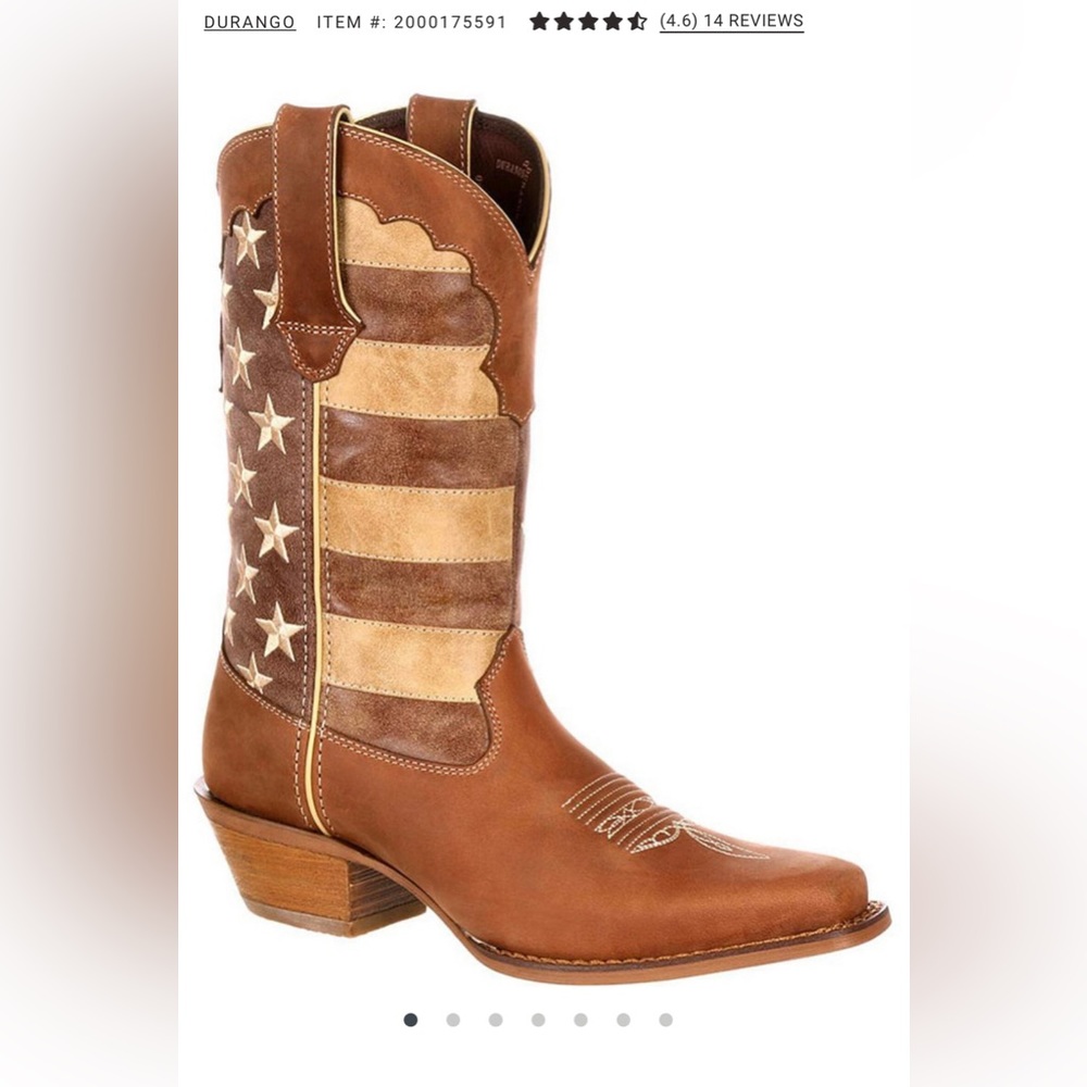 DURANGO WOMEN'S DISTRESSED FLAG WESTERN BOOTS/ 9M